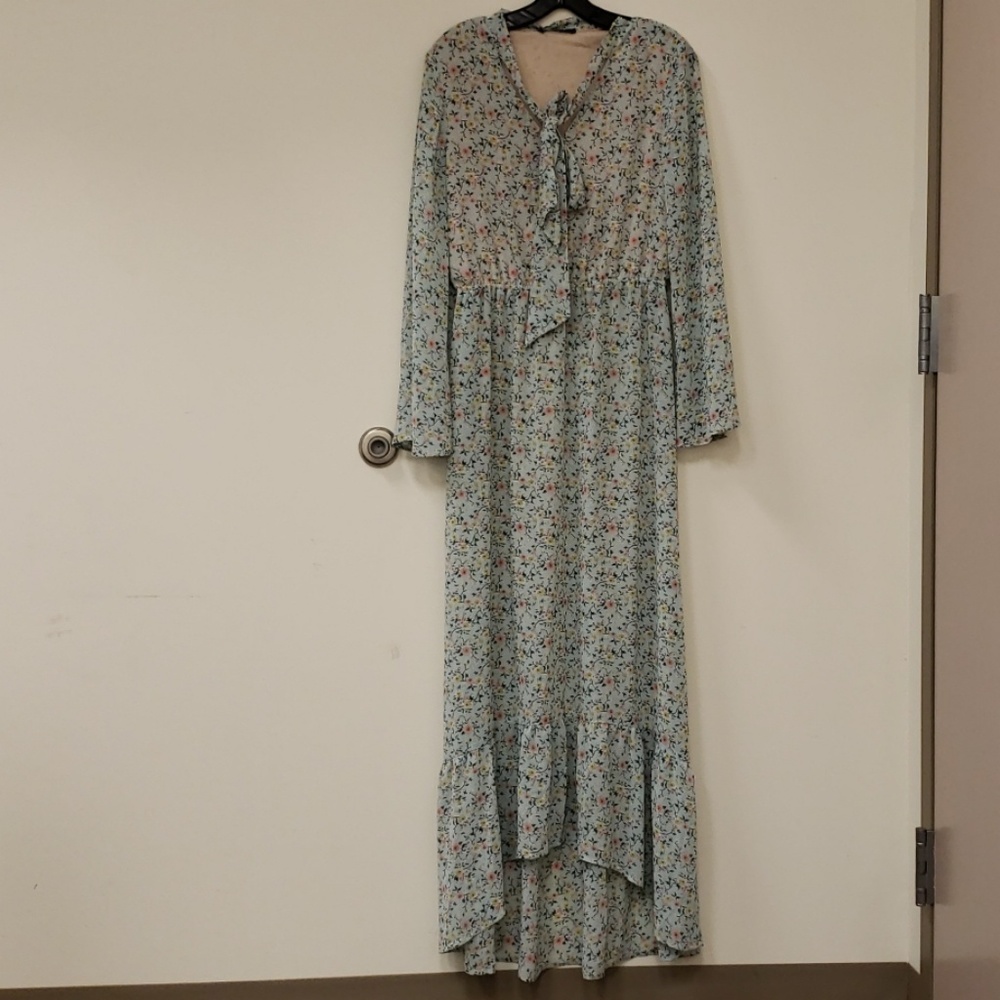 Floral printed gown dress